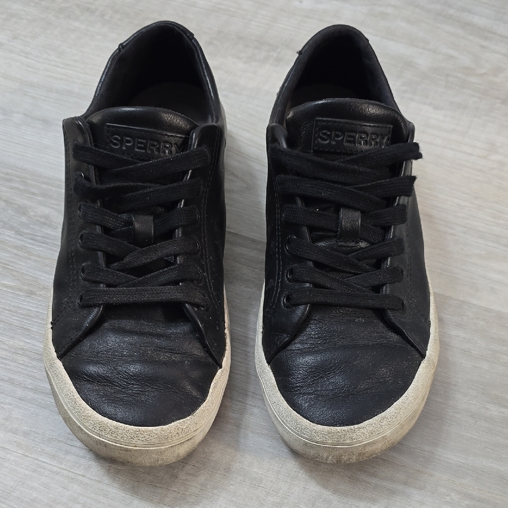 Sperry Men's Black Leather Sneakers